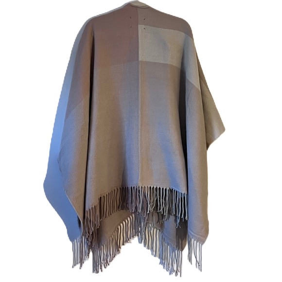 Soia & Kyo Womens Multicolor Colorblock Fringe Hem Open Front Poncho Sweater - Picture 3 of 12